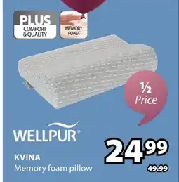 JYSK Wellpur Kvina Memory foam pillow offer