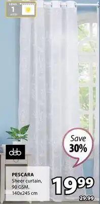 JYSK Dab Pescara Sheer curtain offer