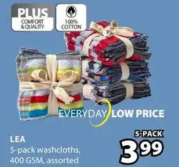 JYSK Lea 5-pack washcloths offer