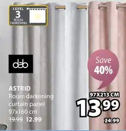 JYSK Dab Astrid Room darkening curtain panel offer