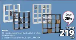 JYSK KEENE 16-cube bookcase/room divider offer