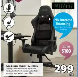 JYSK TYPE-Z RAZER EDITION-BY LEGEND Gaming chair offer