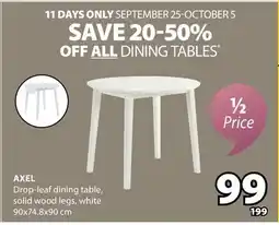 JYSK AXEL Drop-leaf dining table offer