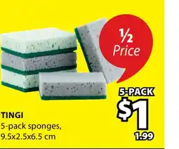 JYSK TINGI 5-pack sponges offer