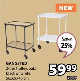 JYSK GANGSTED 2-tier trolley offer