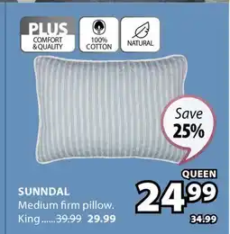 JYSK SUNNDAL Medium firm pillow offer