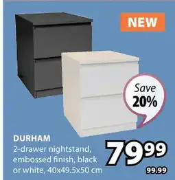 JYSK DURHAM 2-drawer nightstand offer