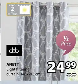 JYSK Dab Anett Light filtering curtain offer
