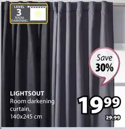 JYSK LIGHTSOUT Room darkening curtain offer