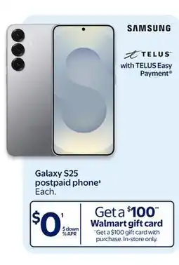 Walmart Samsung Galaxy S25 postpaid phone' offer