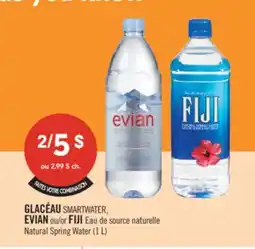 Pharmaprix GLACÉAU SMARTWATER, EVIAN or FIJI Natural Spring Water offer