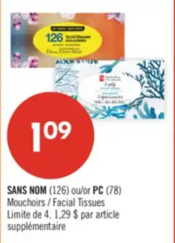 Pharmaprix NO NAME (126) or PC (78) Facial Tissues offer