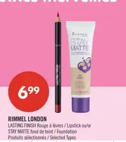 Pharmaprix RIMMEL LONDON LASTING FINISH Lipstick or STAY MATTE Foundation offer