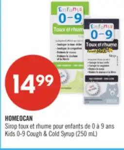 Pharmaprix HOMEOCAN Kids 0-9 Cough & Cold Syrup offer
