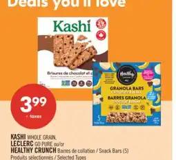 Pharmaprix KASHI WHOLE GRAIN, LECLERC GO PURE or HEALTHY CRUNCH Snack Bars offer