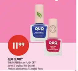 Pharmaprix QUO BEAUTY EVER GREEN or FLASH DRY Nail Enamel offer