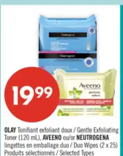 Pharmaprix OLAY Toner (120 mL), AVEENO or NEUTROGENA Duo Wipes (2 x 25) offer