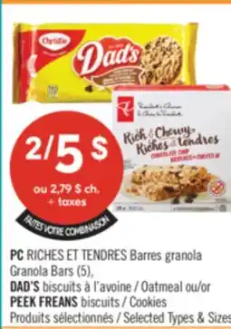 Pharmaprix PC Granola Bars (5) DAD'S Oatmeal or PEEK FREANS Cookies offer