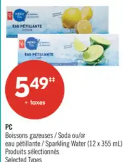 Pharmaprix PC Soda or Sparkling Water (12 x 355 mL) offer