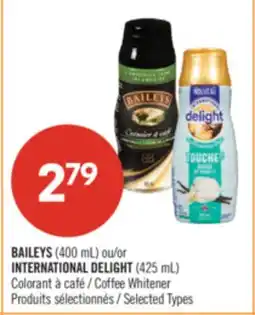 Pharmaprix BAILEYS (400 mL) or INTERNATIONAL DELIGHT (425 mL) Coffee Whitener offer