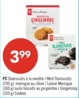 Pharmaprix PC Mint Slamscuits (240 g), Lemon Meringue (300 g) or Gingersnap (350 g) Cookies offer