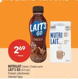 Pharmaprix NUTRILAIT Cream or LAIT'S GO (473 mL) offer