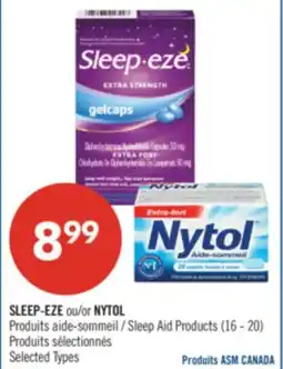 Pharmaprix SLEEP-EZE or NYTOL Sleep Aid Products offer