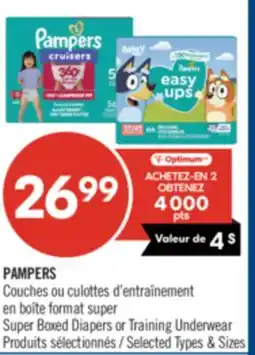 Pharmaprix PAMPERS Super Boxed Diapers or Training Underwear offer