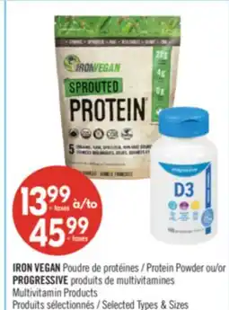 Pharmaprix IRON VEGAN Protein Powder or PROGRESSIVE Multivitamin Products offer