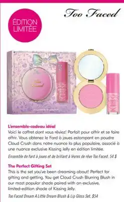Pharmaprix Too Faced Dream A Little Blush & Lip Gloss Set offer