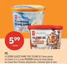 Pharmaprix PC Ice Cream (1.50 l) or PREMIUM Ice Cream Bars offer