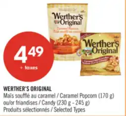Pharmaprix WERTHER'S ORIGINAL Caramel Popcorn (170 g) or Candy (230 g - 245 g) offer