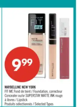 Pharmaprix MAYBELLINE NEW YORK FIT ME Foundation, Concealer or SUPERSTAY MATTE INK Lipstick offer