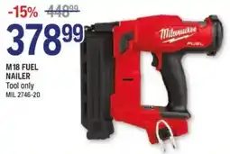 NAPA Auto Parts Milwaukee M18 fuel nailer tool offer