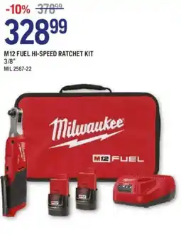NAPA Auto Parts Milwaukee M12 fuel hi-speed ratchet kit 3/8" offer