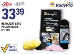 NAPA Auto Parts Headlight lens polishing kit offer