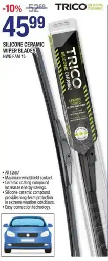 NAPA Auto Parts Silicone ceramic wiper blades offer