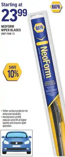 NAPA Auto Parts Neoform wiper blades offer