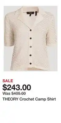 Holt Renfrew THEORY Crochet Camp Shirt offer