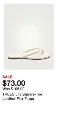 Holt Renfrew TKEES Lily Square-Toe Leather Flip-Flops offer