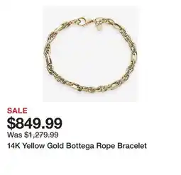 TSC Stores 14K Yellow Gold Bottega Rope Bracelet offer