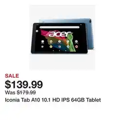 TSC Stores Iconia Tab A10 10.1 HD IPS 64GB Tablet offer