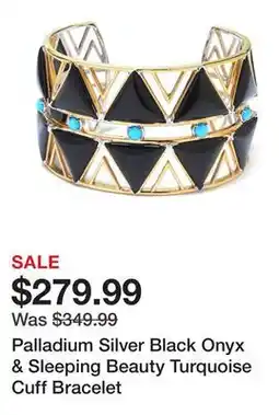 TSC Stores Palladium Silver Black Onyx & Sleeping Beauty Turquoise Cuff Bracelet offer