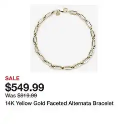 TSC Stores 14K Yellow Gold Faceted Alternata Bracelet offer
