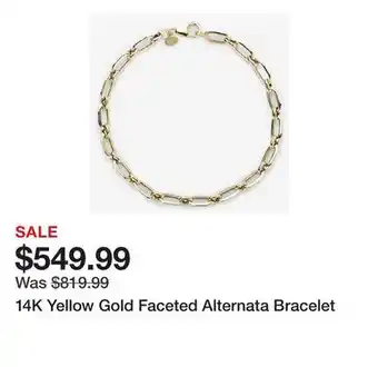 TSC Stores 14K Yellow Gold Faceted Alternata Bracelet offer