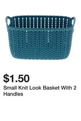 Dollarama Small Knit Look Basket With 2 Handles offer