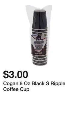 Dollarama Cogan 8 Oz Black S Ripple Coffee Cup offer