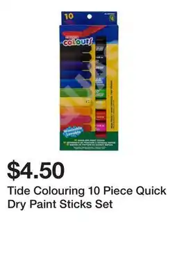 Dollarama Tide Colouring 10 Piece Quick Dry Paint Sticks Set offer