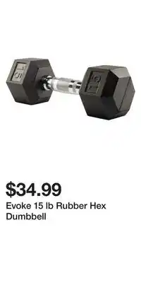Sport Chek Evoke 15 lb Rubber Hex Dumbbell offer