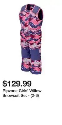Sport Chek Ripzone Girls' Willow Snowsuit Set - (2-6) offer